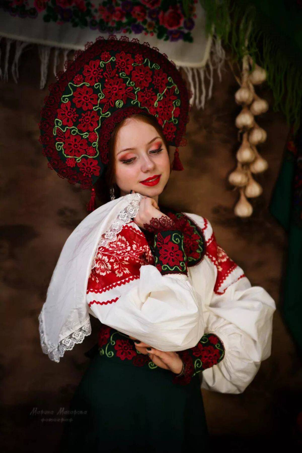 Women in Slavic costumes underwear in Victoria